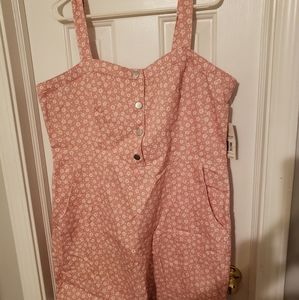 Pink Floral Jumper Dress